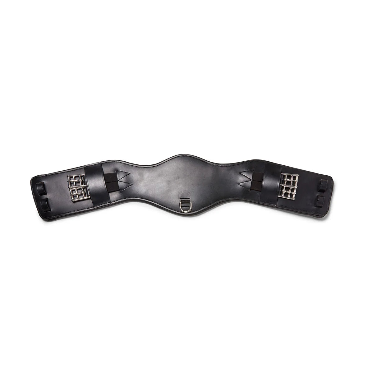 CAMEO ComfortPro Kinetic Dressage Girth in Black featuring anatomical elbow relief cutouts and roller buckles for dressage stride.