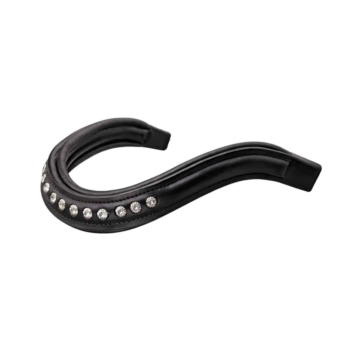 CAMEO ComfortPro Verve Browband in Black with large round crystals and soft leather padding for show ring elegance and comfort.