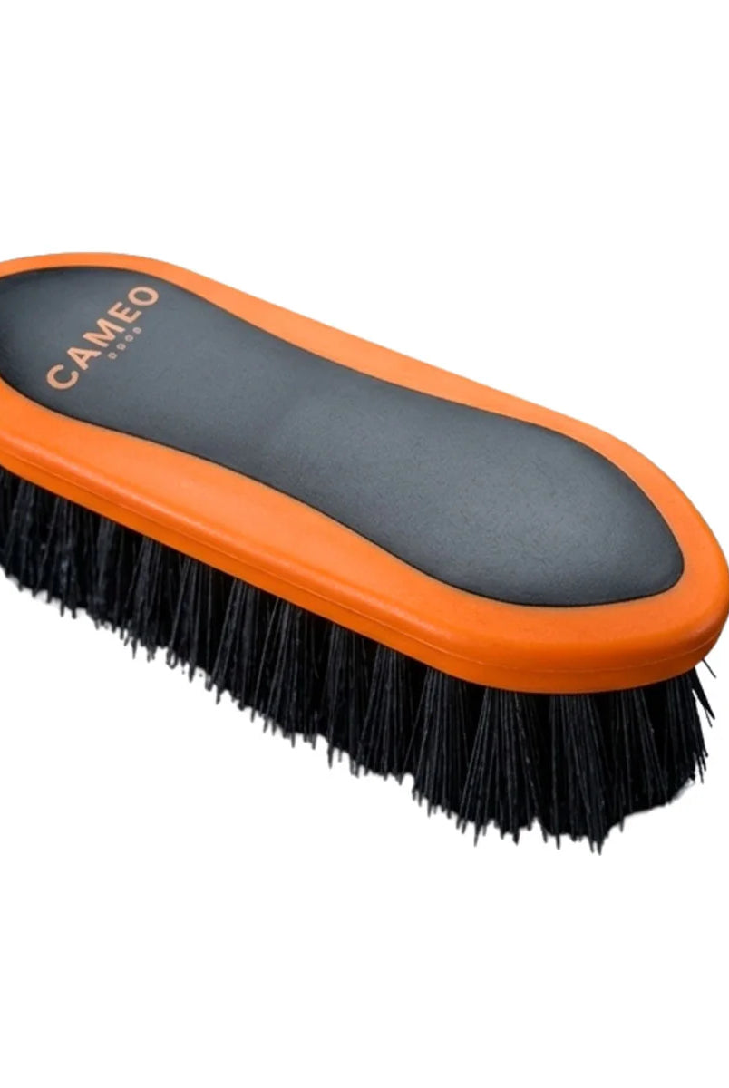 CAMEO Dandy Brush in Orange featuring a contoured grip handle and hardwearing bristles for heavy-duty equine grooming.