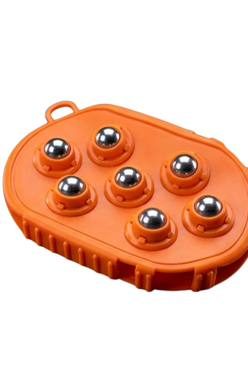 CAMEO Magnetic Massage Mitt in Orange with flexible ergonomic casing and magnetic roller balls for targeted horse therapy.