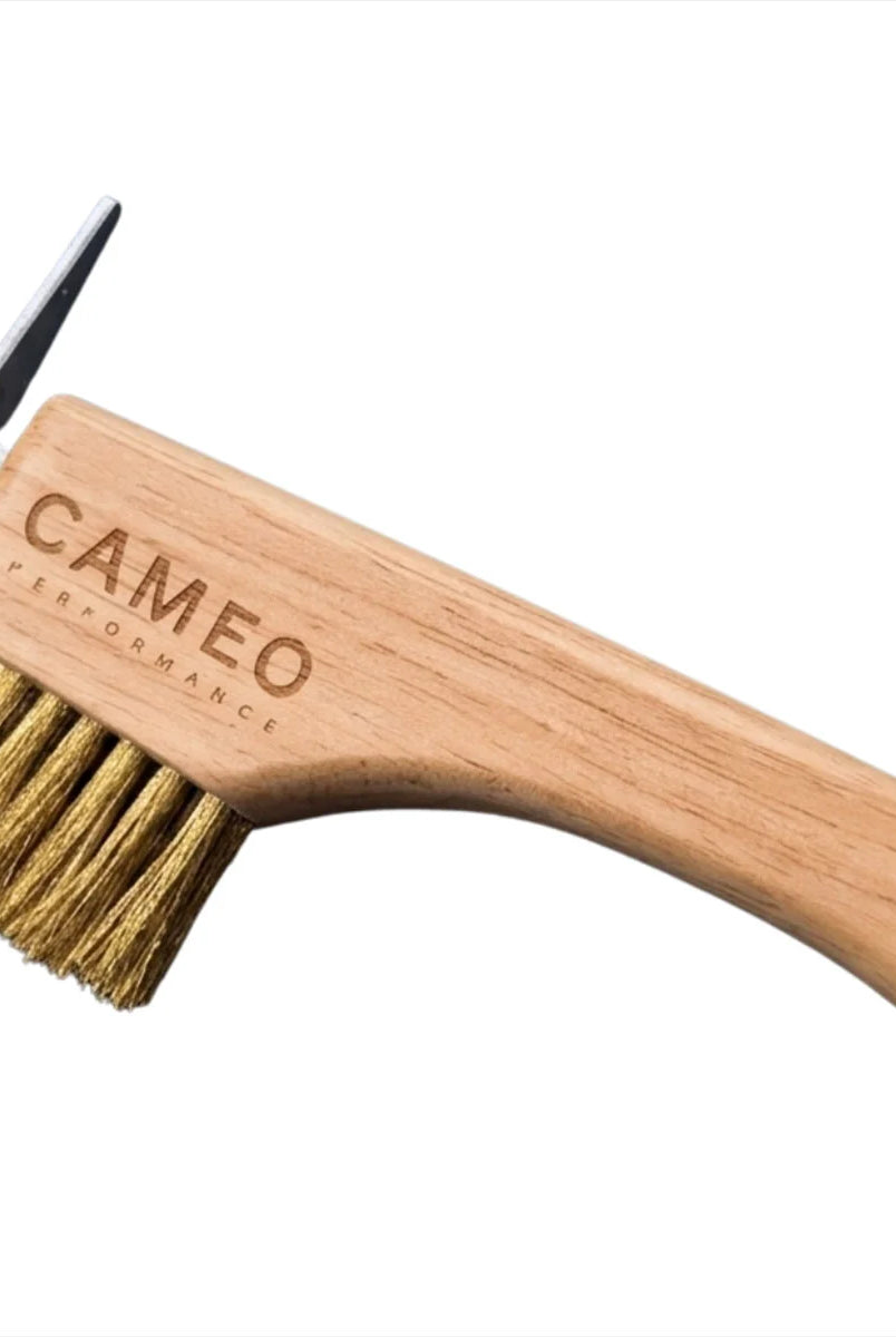 CAMEO The Hoof Hero Elite Edition in Natural Wood featuring an ergonomic hardwood handle for daily equine hoof hygiene.