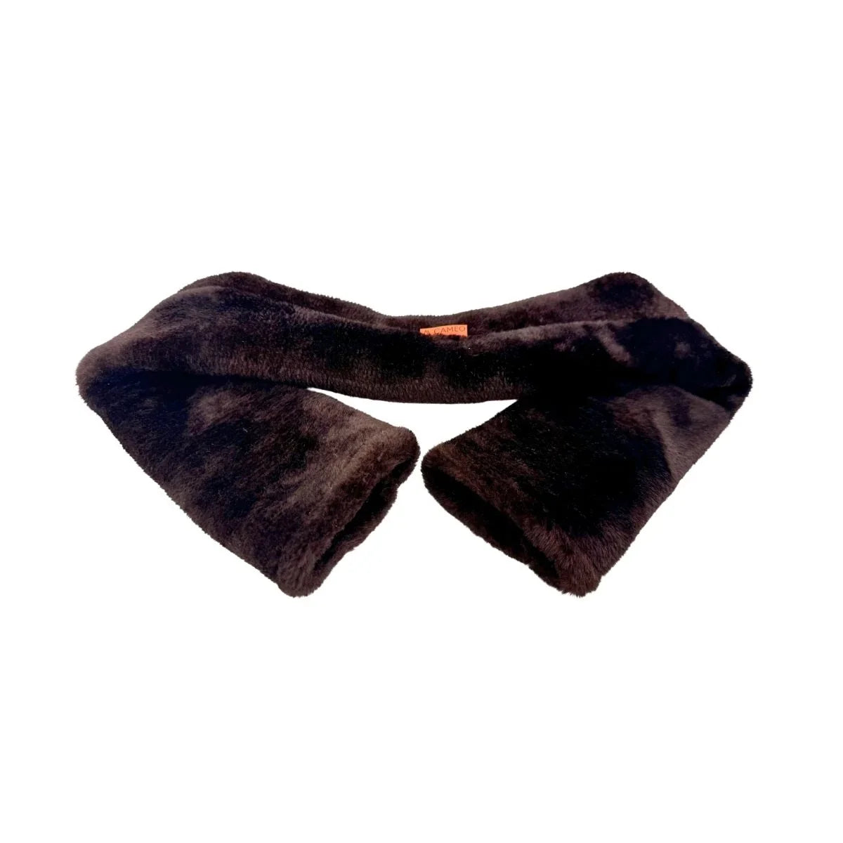 Brown fur-like fabric on a white background