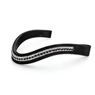 CAMEO ComfortPro Aura Browband in Black with multi-row faceted crystals and soft leather padding for ear clearance and sparkle.