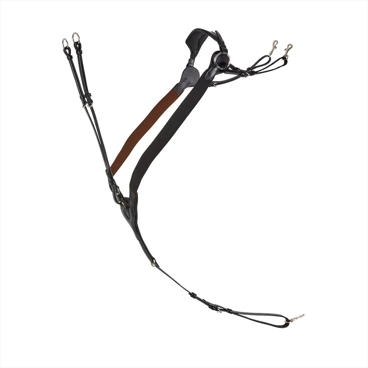 CAMEO ComfortPro Elasticated Breastplate in Black featuring padded wither relief and dual snap clips for shoulder freedom.