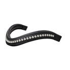 CAMEO ComfortPro Icon Browband in Black with high-clarity faceted crystals and soft leather padding for show ring elegance.