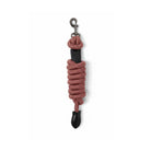 CAMEO Competition Leather Leadrope in Dusky Pink showcasing a coiled 16mm thick multi-filament braided rope, debossed leather sleeve, gunmetal swivel trigger clip, and stitched leather popper for burn-free grip, ringside presentation, and horse travel.