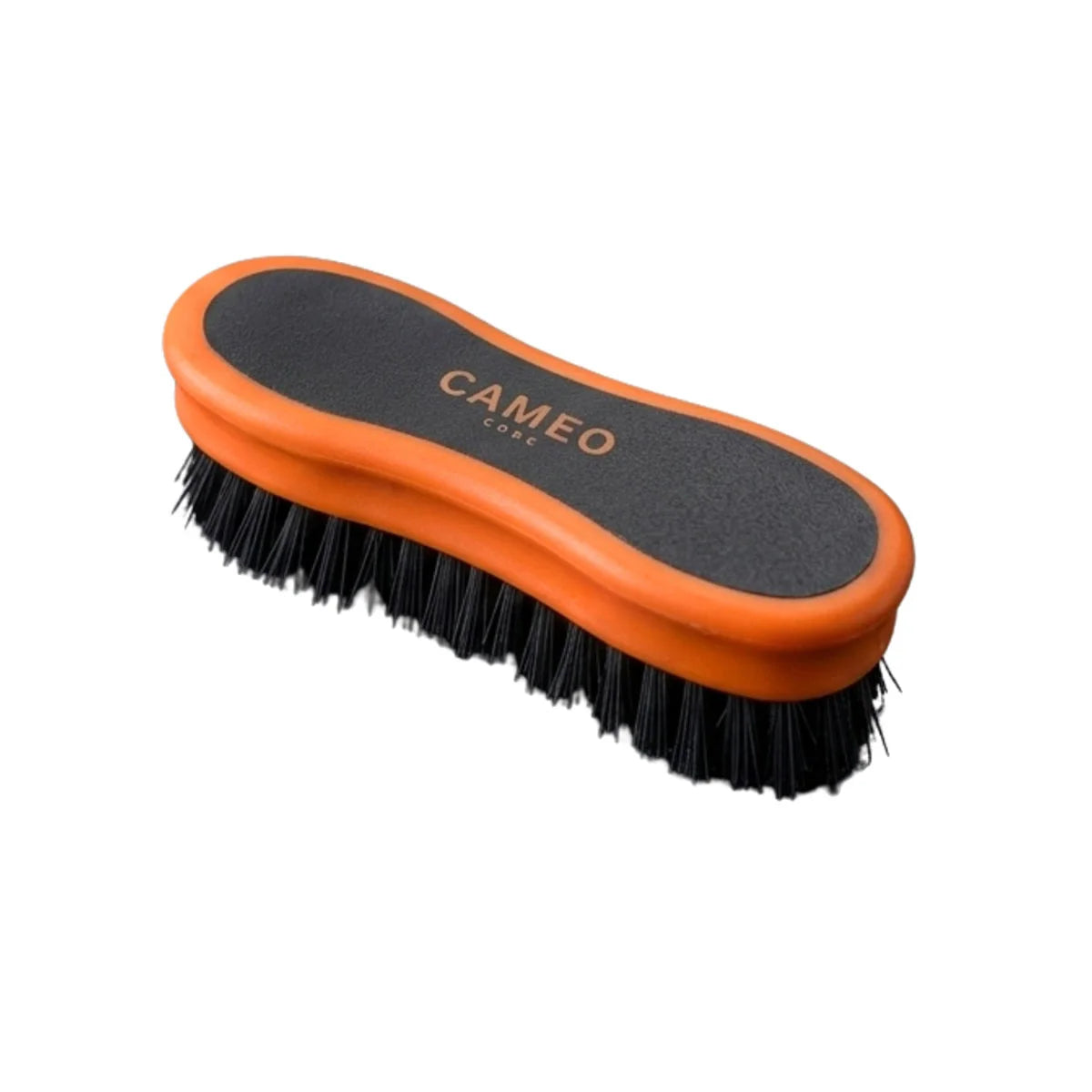 CAMEO Ergonomic Face Brush in Orange with a compact contoured block designed for delicate areas around horse eyes and muzzle.