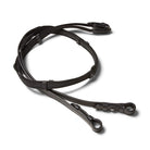 CAMEO Super Grip Reins in Black featuring interwoven rubber webbing and leather hand stops for all-weather jumping grip.